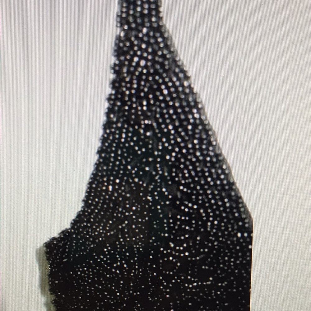 Elegant beaded silk cocktail evening dress